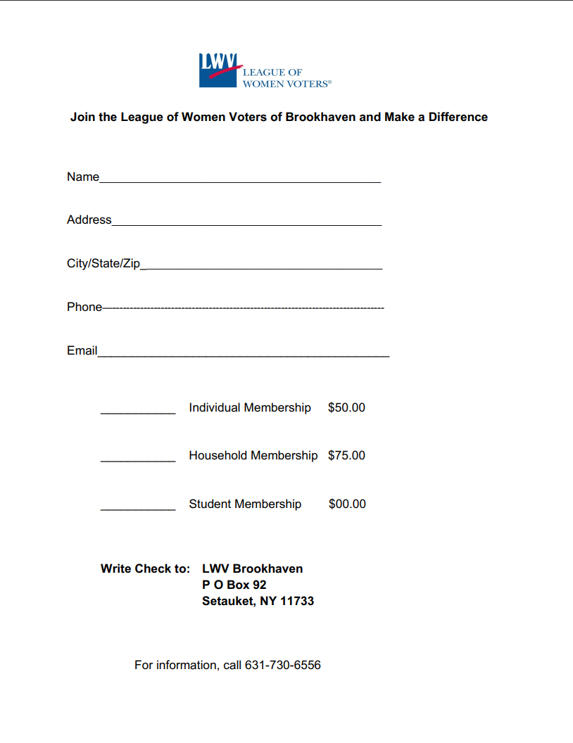 Join the league, print this form