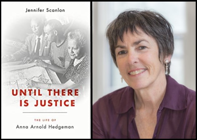 Until There is Justice book cover with picture of author of Jennifer Scanlon