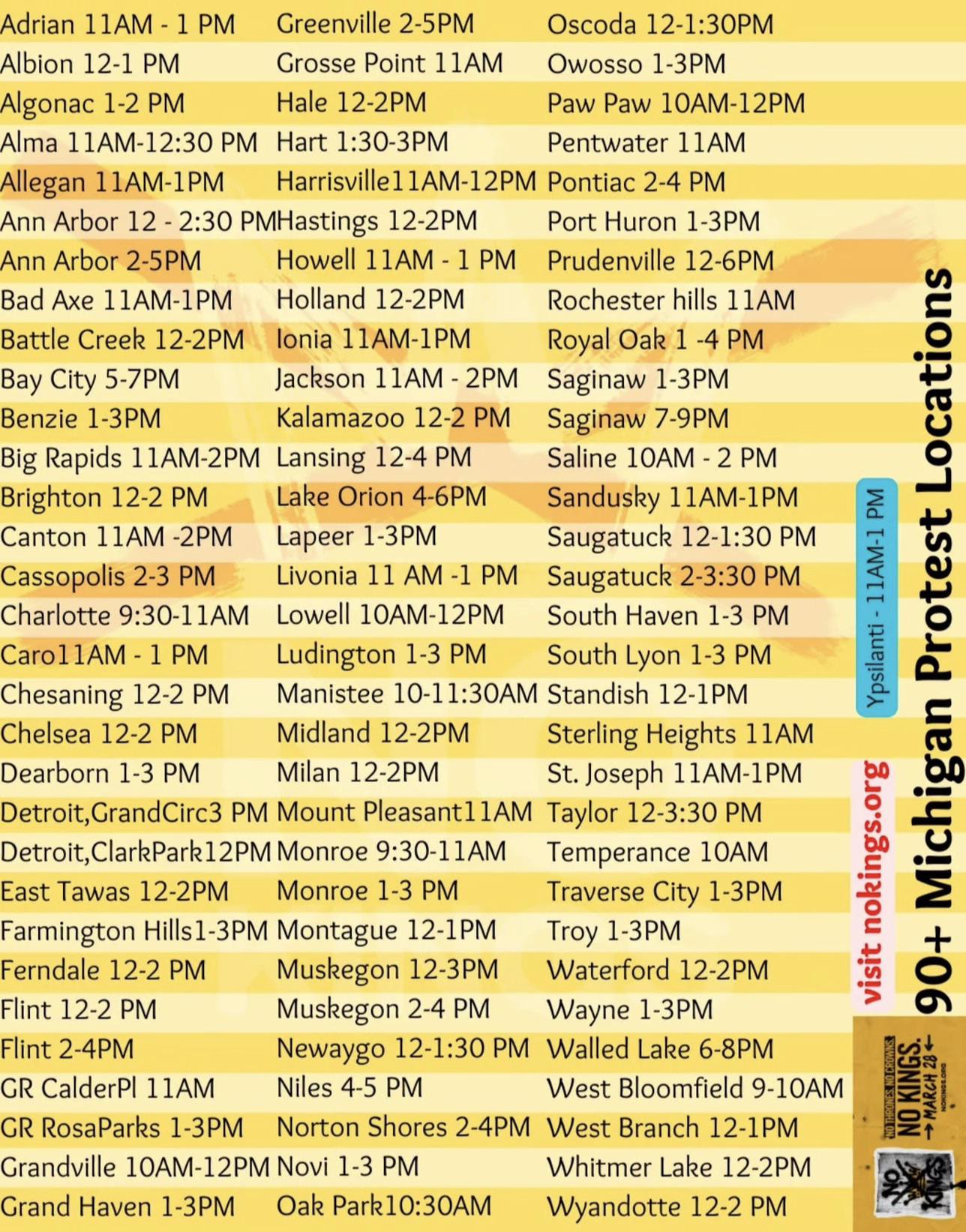 No Kings 3 March 28 locations