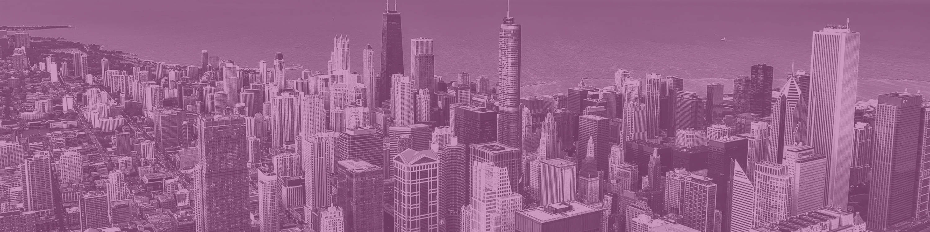 Page header, photograph of downtown Chicago
