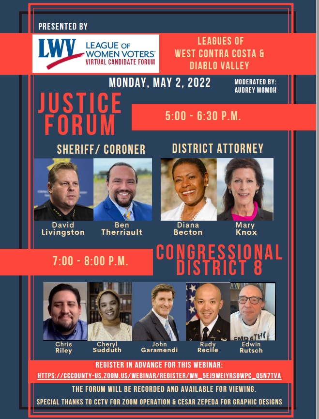 Flyer for May 2, 2022 Candidate Forum