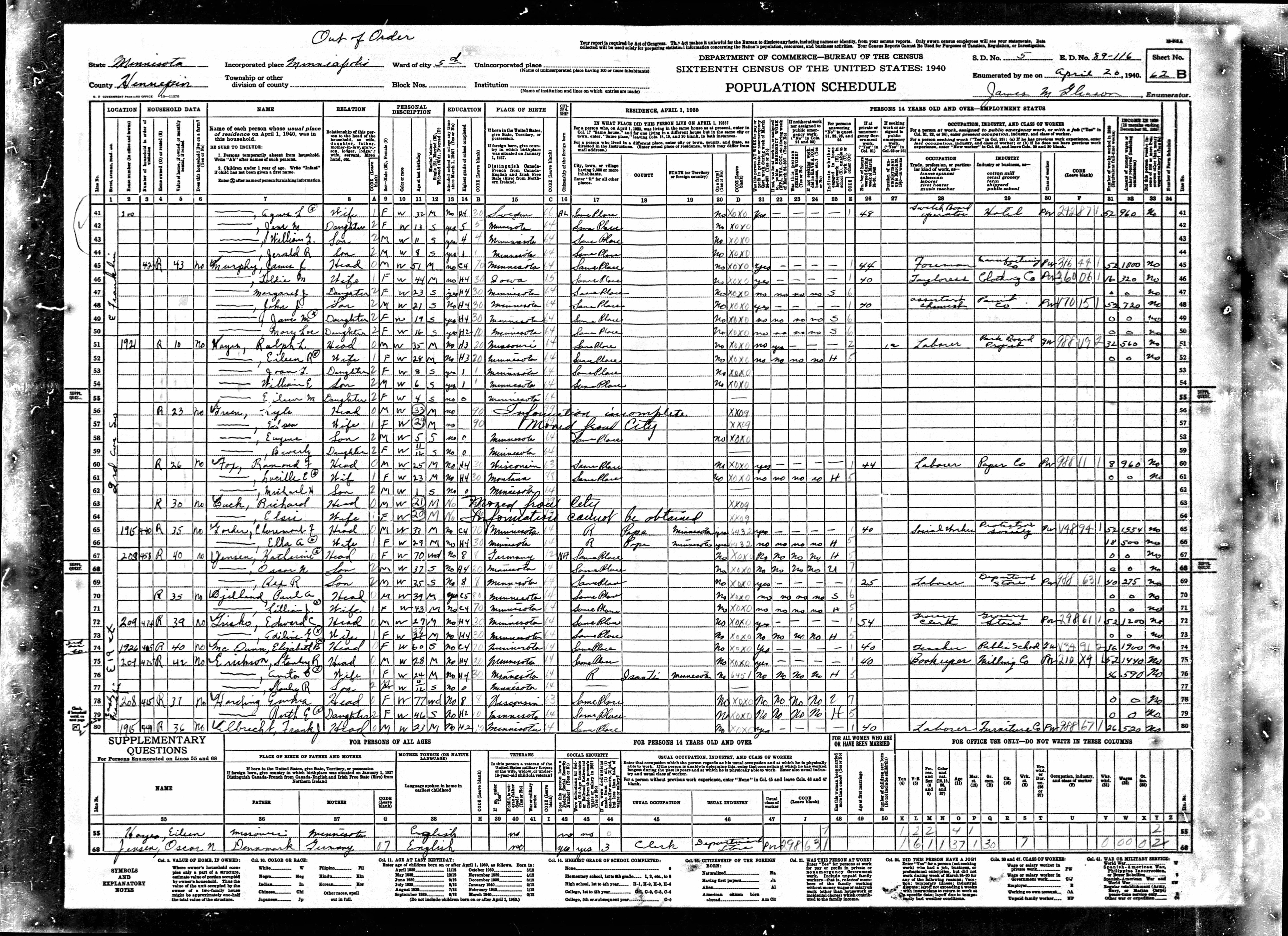 census record from 1940