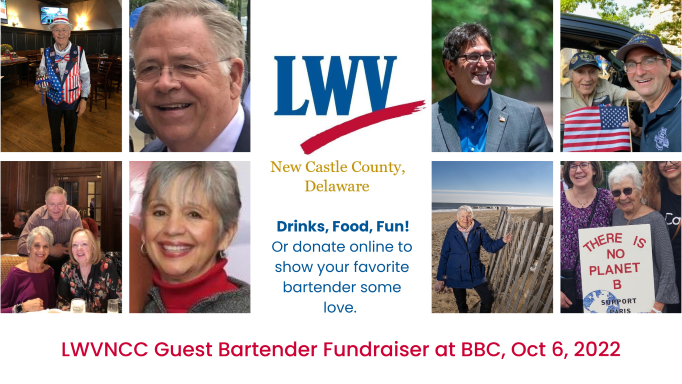 LWVNCC Guest Bartender Fundraiser at BBC, Oct 6 2022