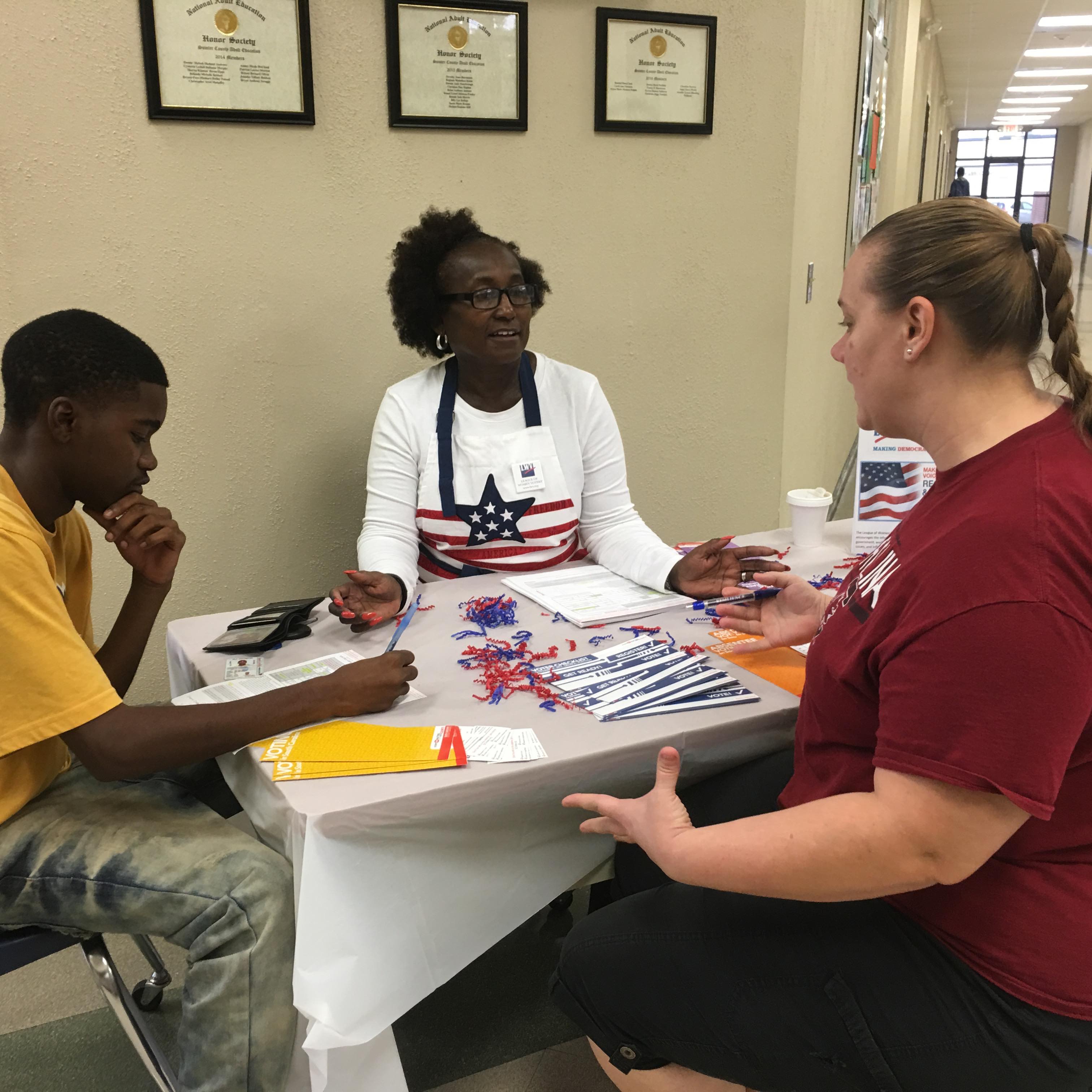 Registering voters in Sumter