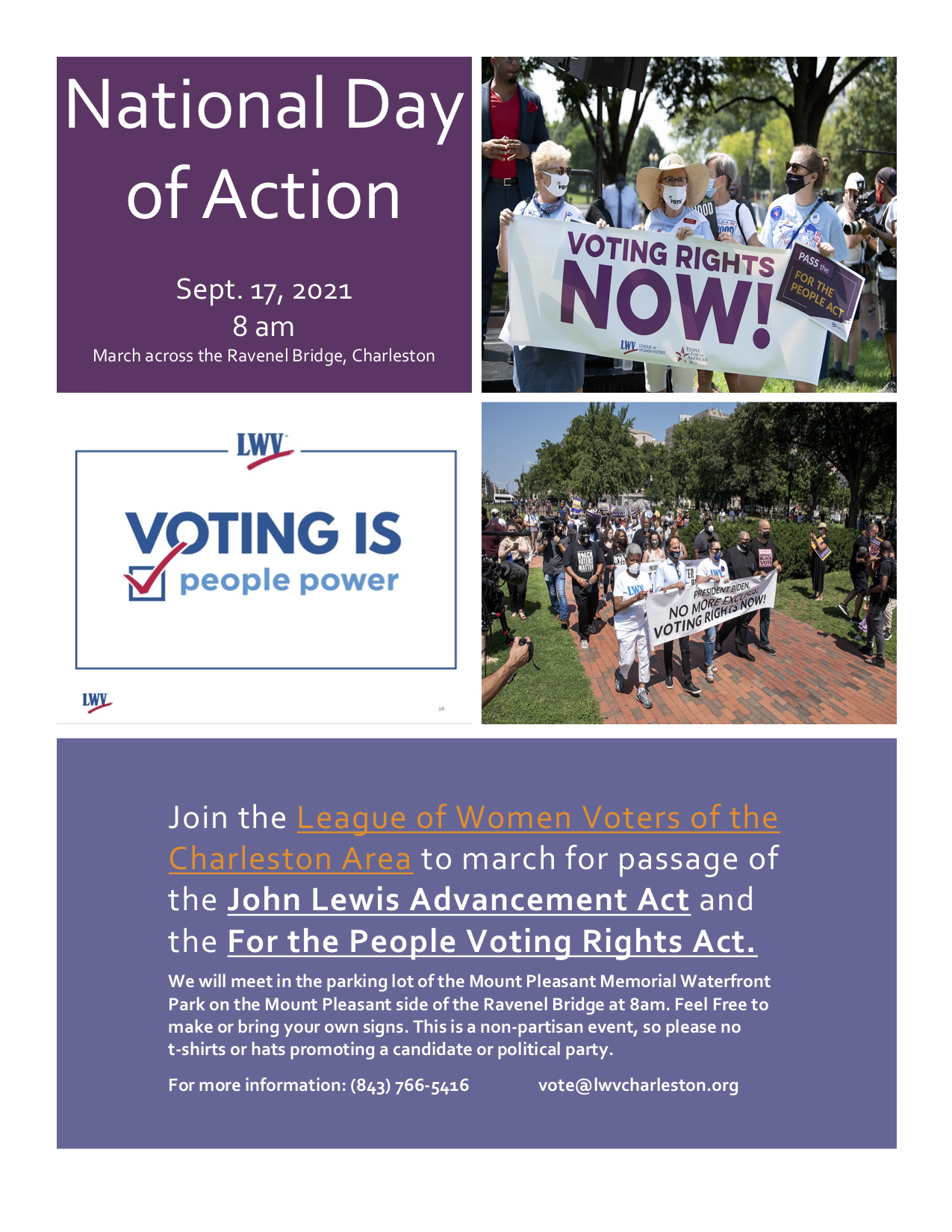 LWV Charleston Sept 17 March for voting rights 