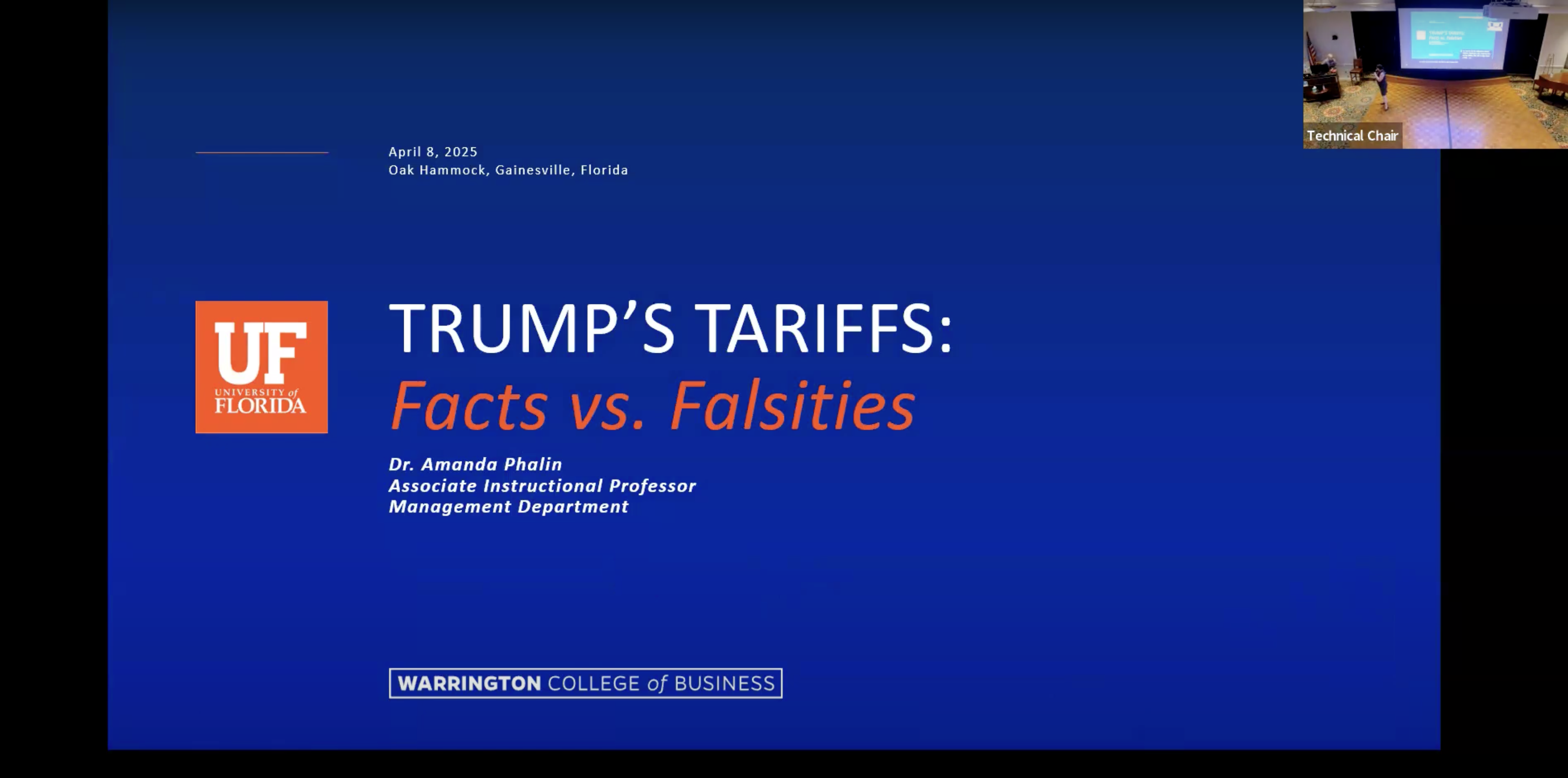 Oak Hammock Meeting - Trump's tariffs: facts and falsities Oak Hammock Meeting - Trump's tariffs: facts and falsities