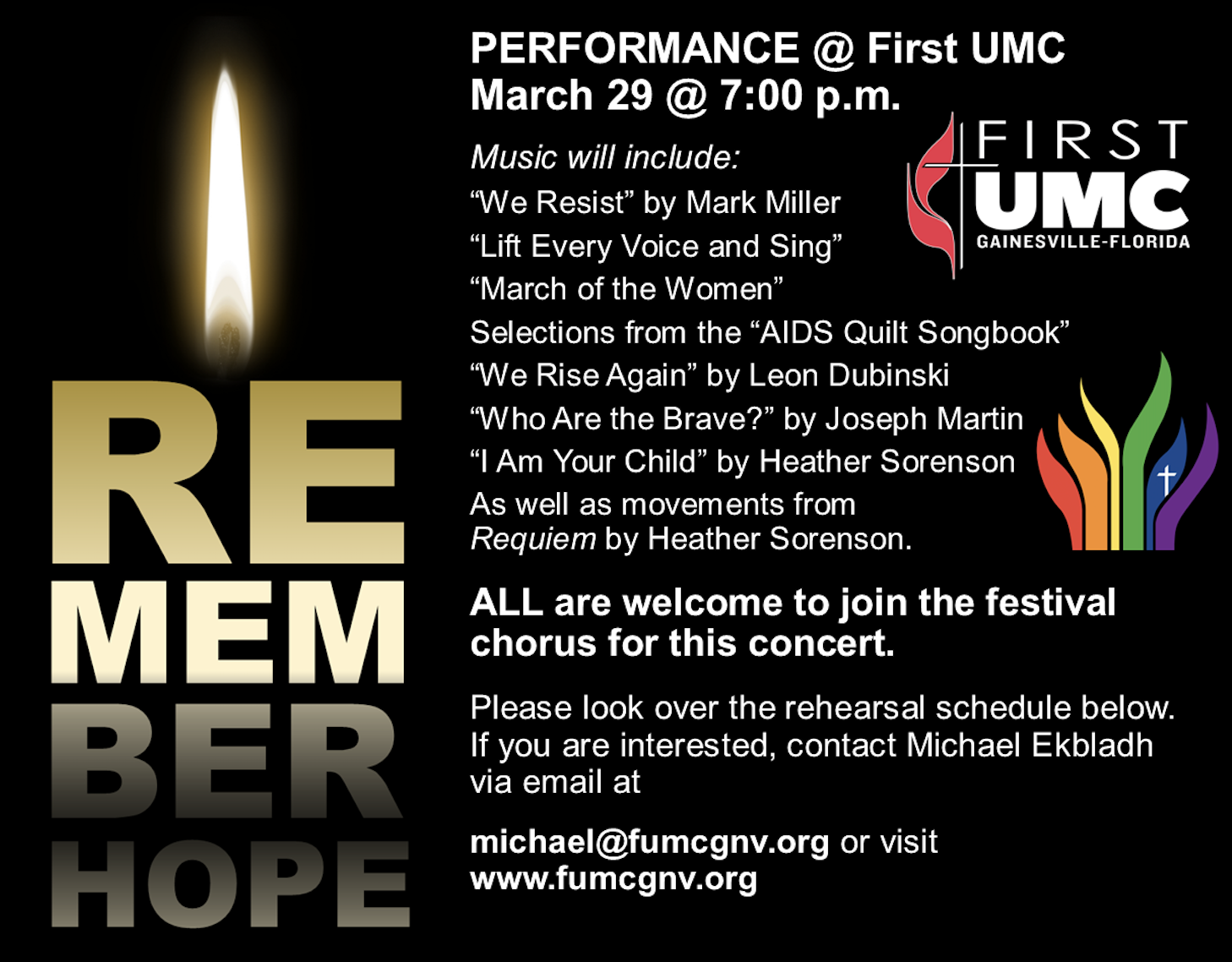 FUMC Remember Hope Concert FUMC Remember Hope Concert Graphic