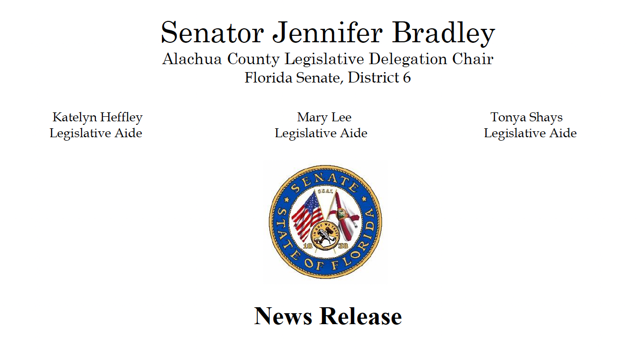 Letterhead with Florida State Senate Seal and Jennifer Bradley office contact