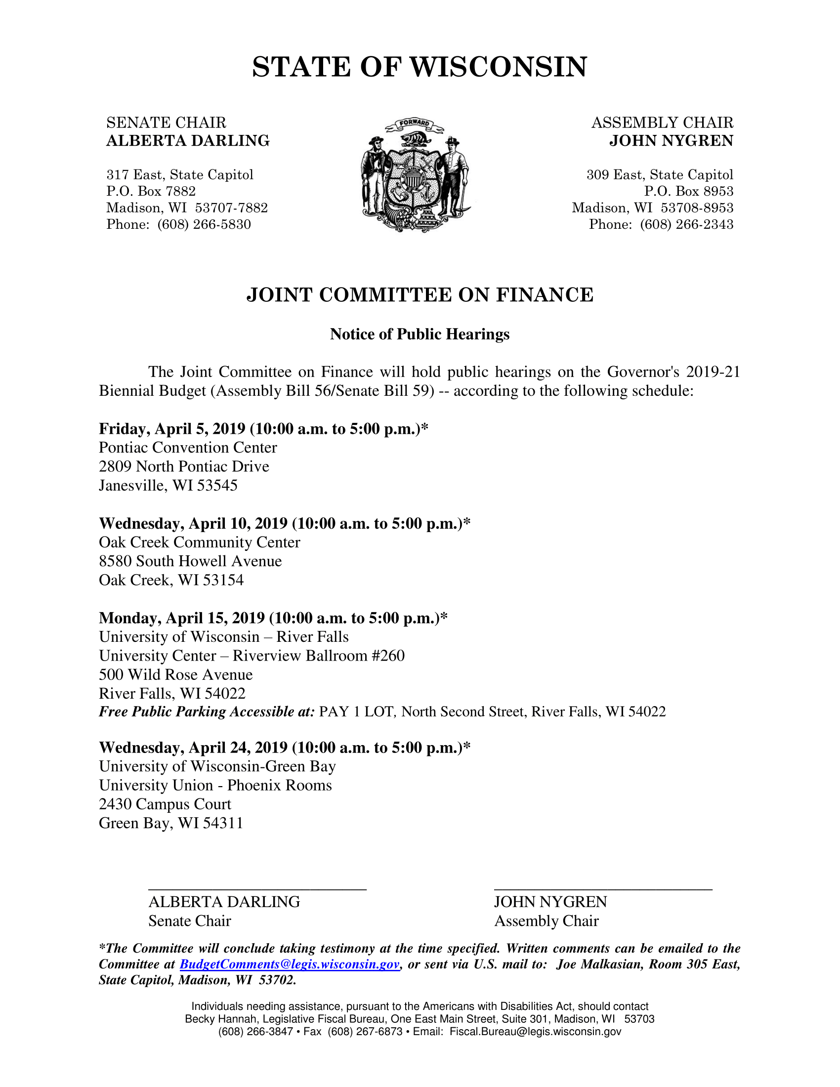 Joint Finance Committee