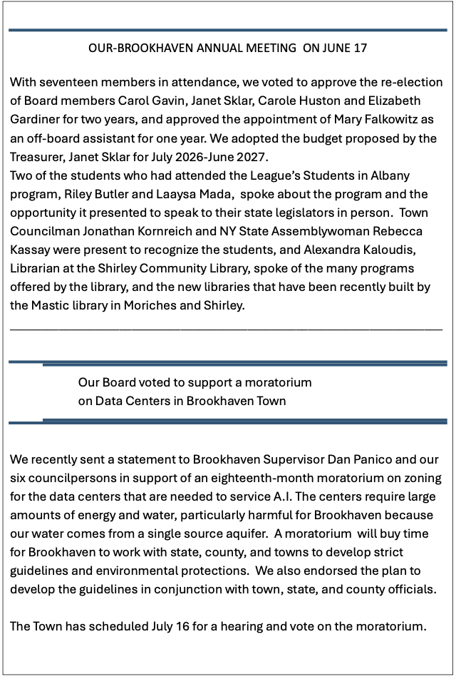 LWV Brookhaven Voter