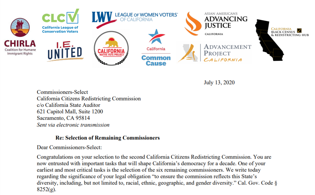 California Redistricting Commission lacks representation, gerrymadering, California, League of women voters