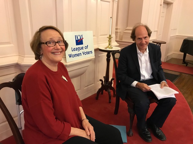 LWVCC President Diane Proctor and Prof. Cass Sunstein