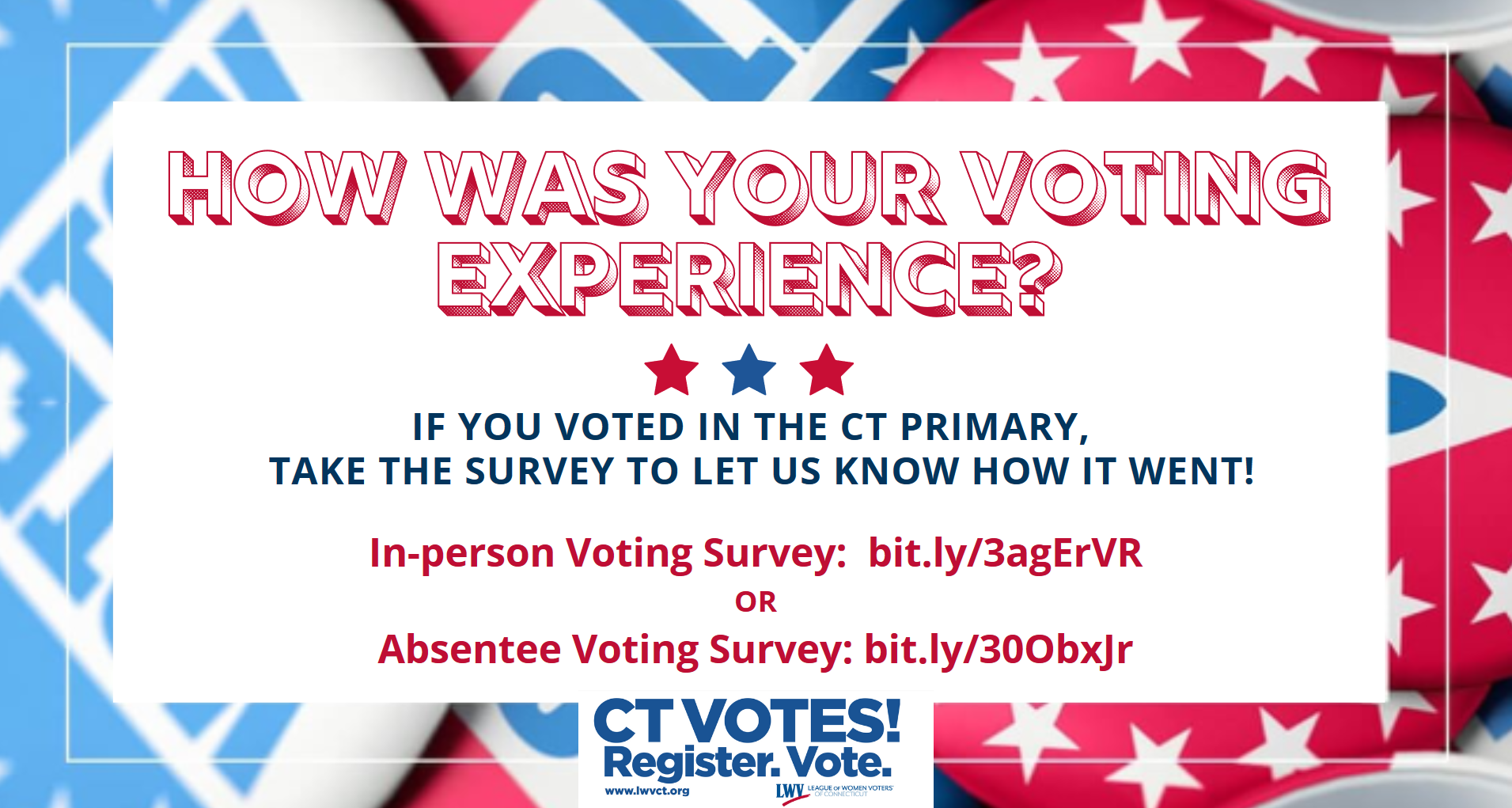 CT Primary August 2020 Voter Survey Website Banner 