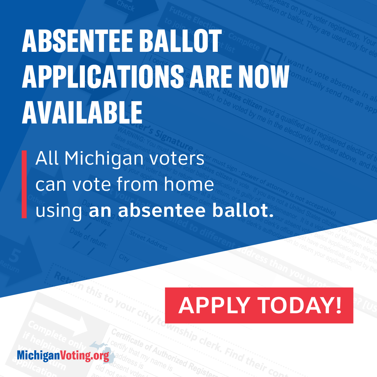 Absentee Ballot Applications Are Now Available MyLO
