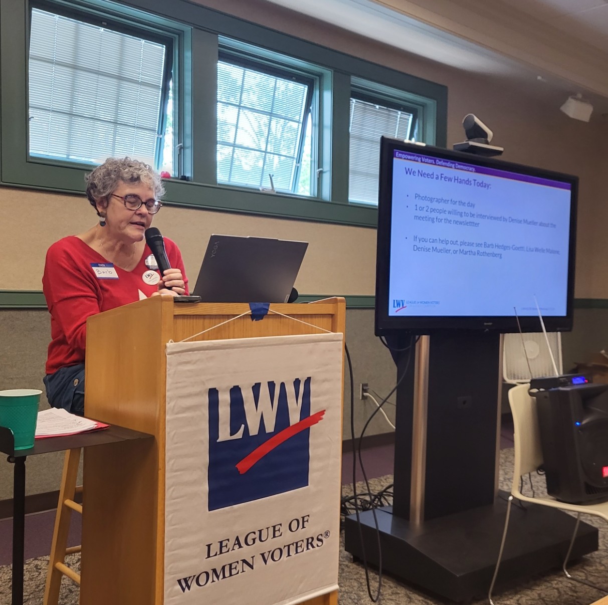 LWVSCDE President Barb Hedges-Goettl addresses 2025 Biennial Meeting LWVSCDE President Barb Hedges-Goettl addresses 2025 Biennial Meeting