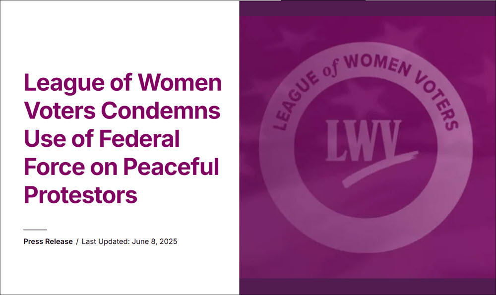 LWV Condemns Use of Federal Force on Peaceful Protestors LWV Condemns Use of Federal Force on Peaceful Protestors