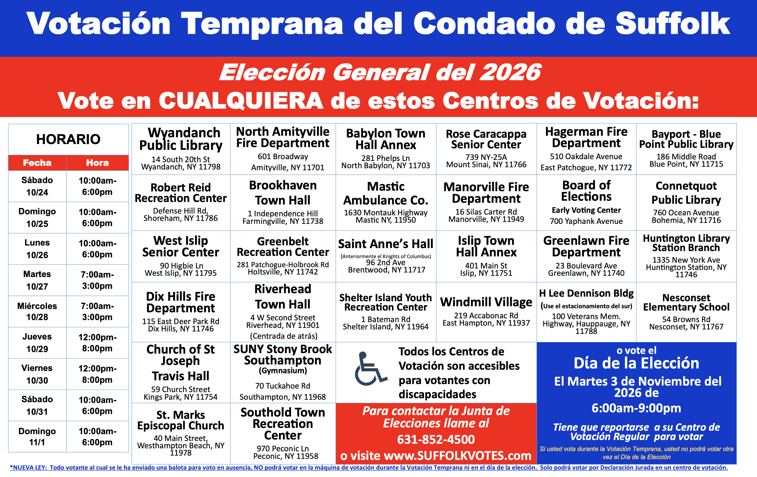 Suffolk Country Early Voting - Spanish