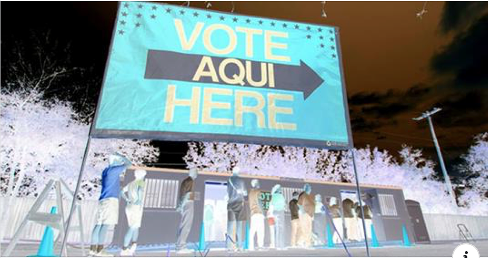 Voters wait at the pols in Texas Photo - Voters wait at the polls in Texas
