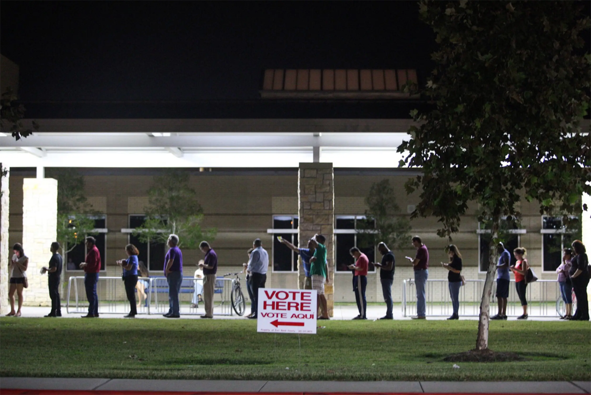 How many voters might be willing to risk a trip to the polls during a pandemic remains unknown. Photo credit: Michael Stravato for The Texas Tribune picture