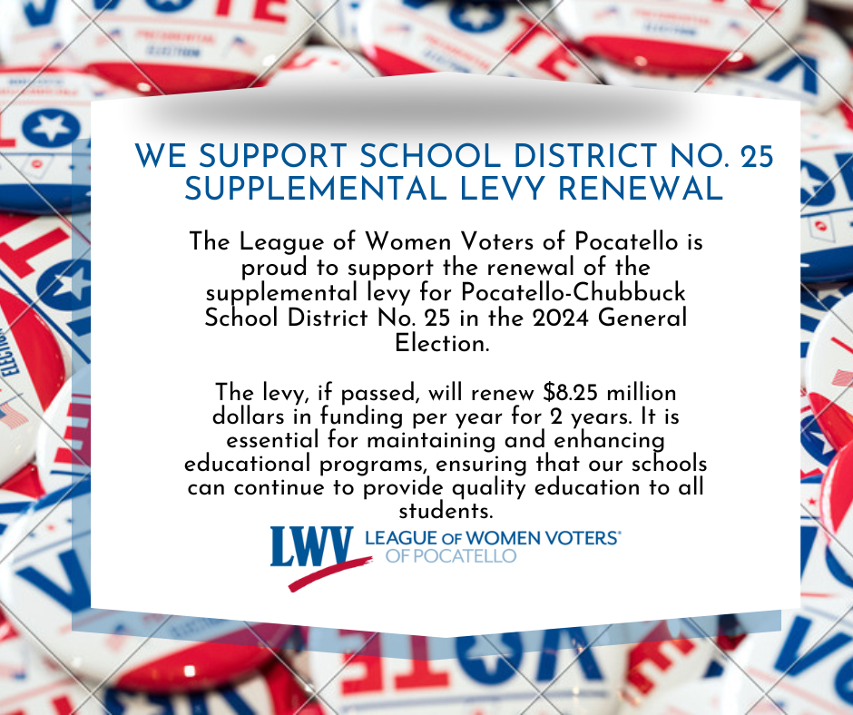 LWVP Supplemental Levy Pocatello 2024