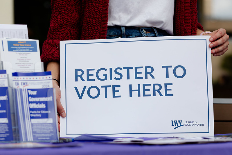 Register to Vote Here sign