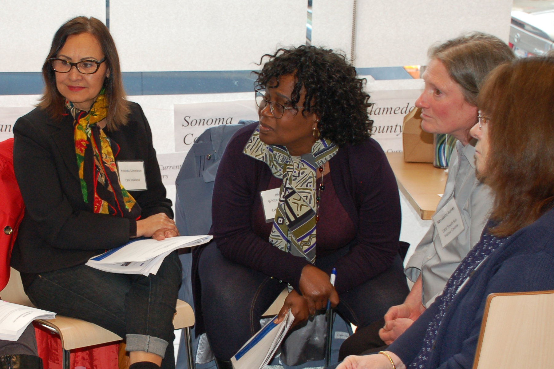 Diverse group of women in discussion