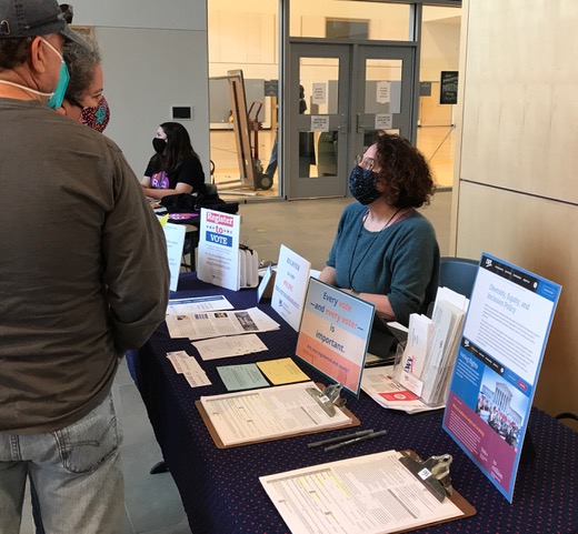 Registering Voters at Ridley School on Indigenous Peoples Day