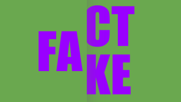 graphic of words fact fake