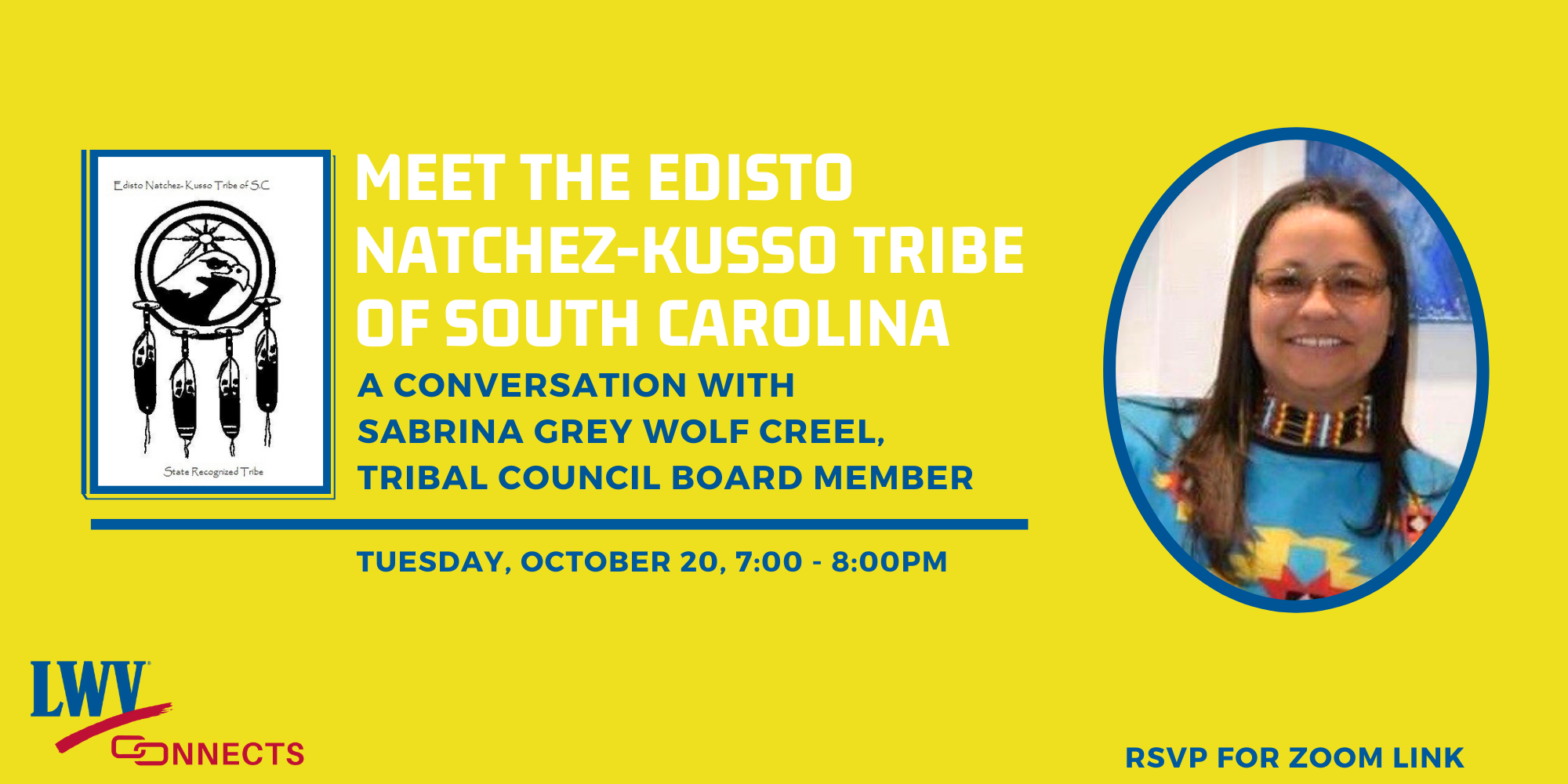 Virtual meeting with a council member for the Edisto Natchez-Kusso Tribe