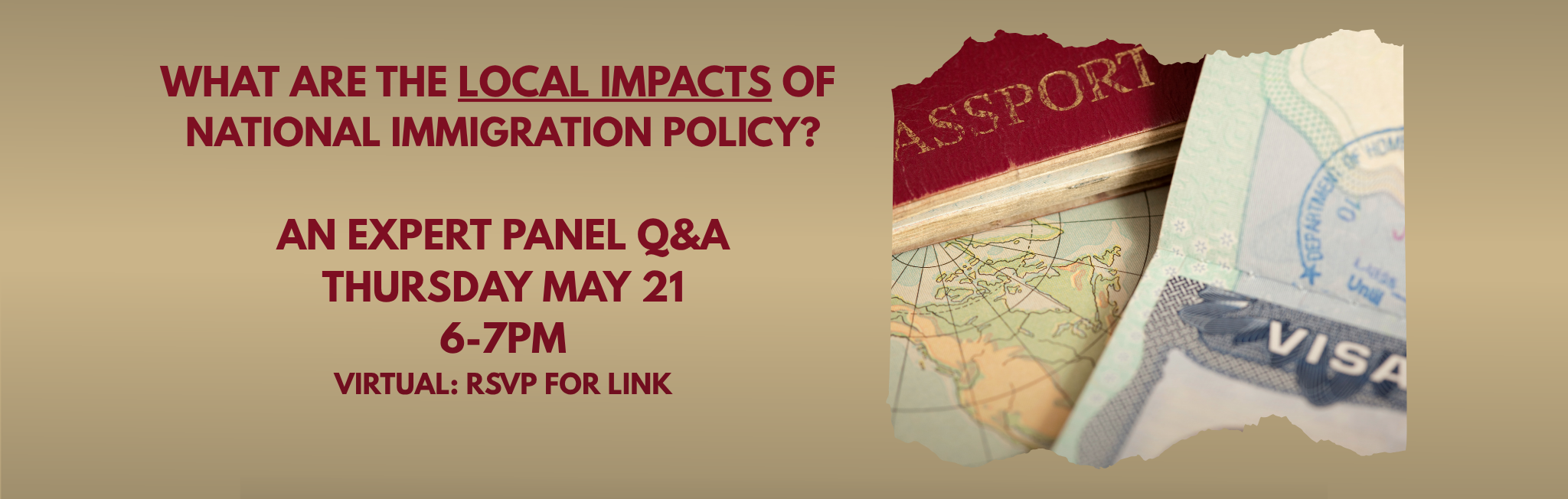 Immigration Webinar May 21 at 6pm, virtual, rsvp for the link