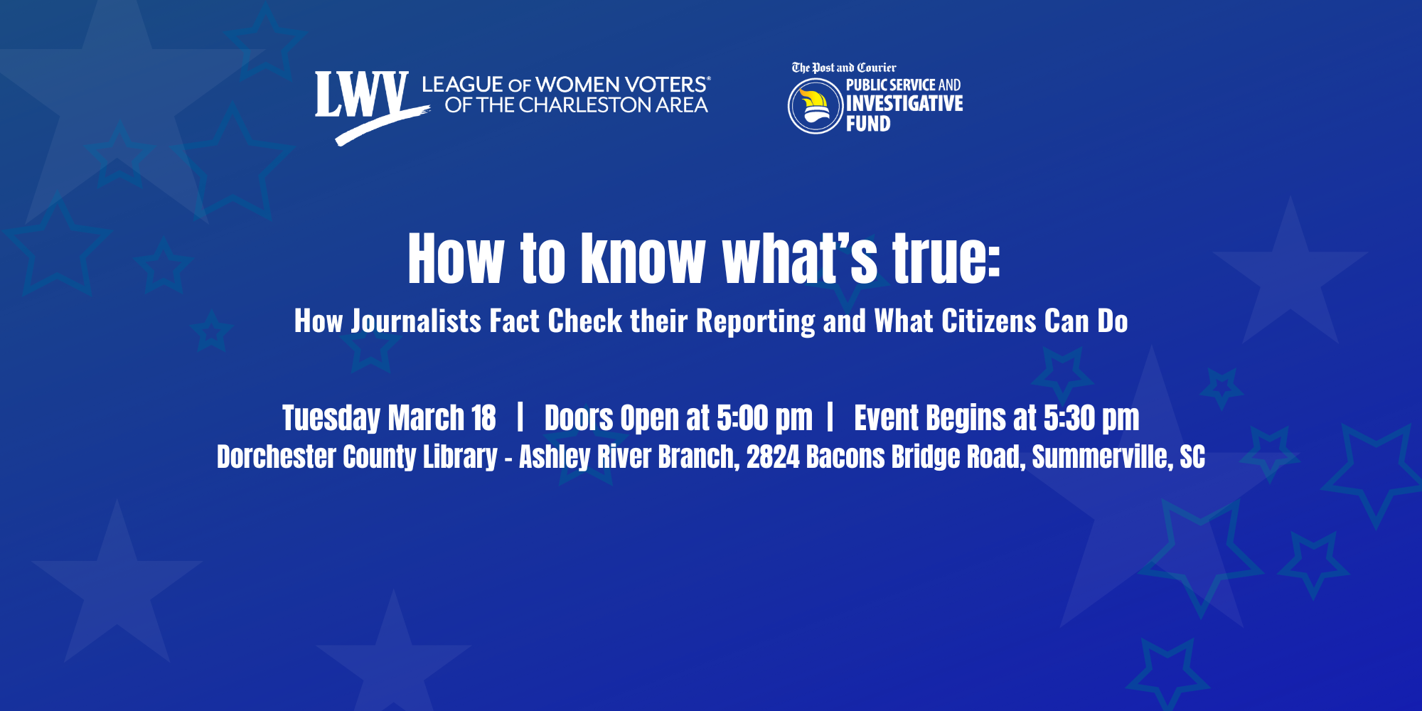 How to Know What's True Post and Courier LWV Event