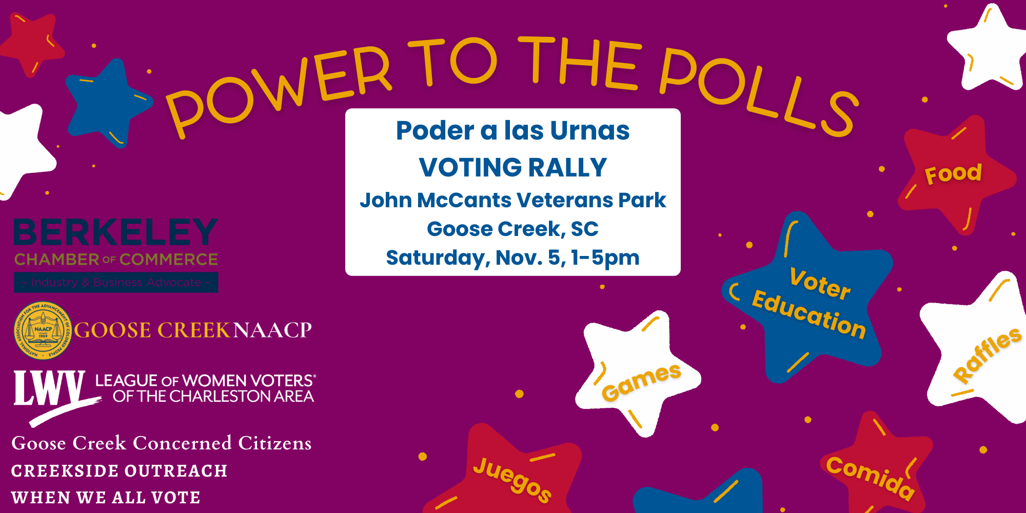 Power to the Polls - Poder a las Urnas - Goose Creek Voting Rally