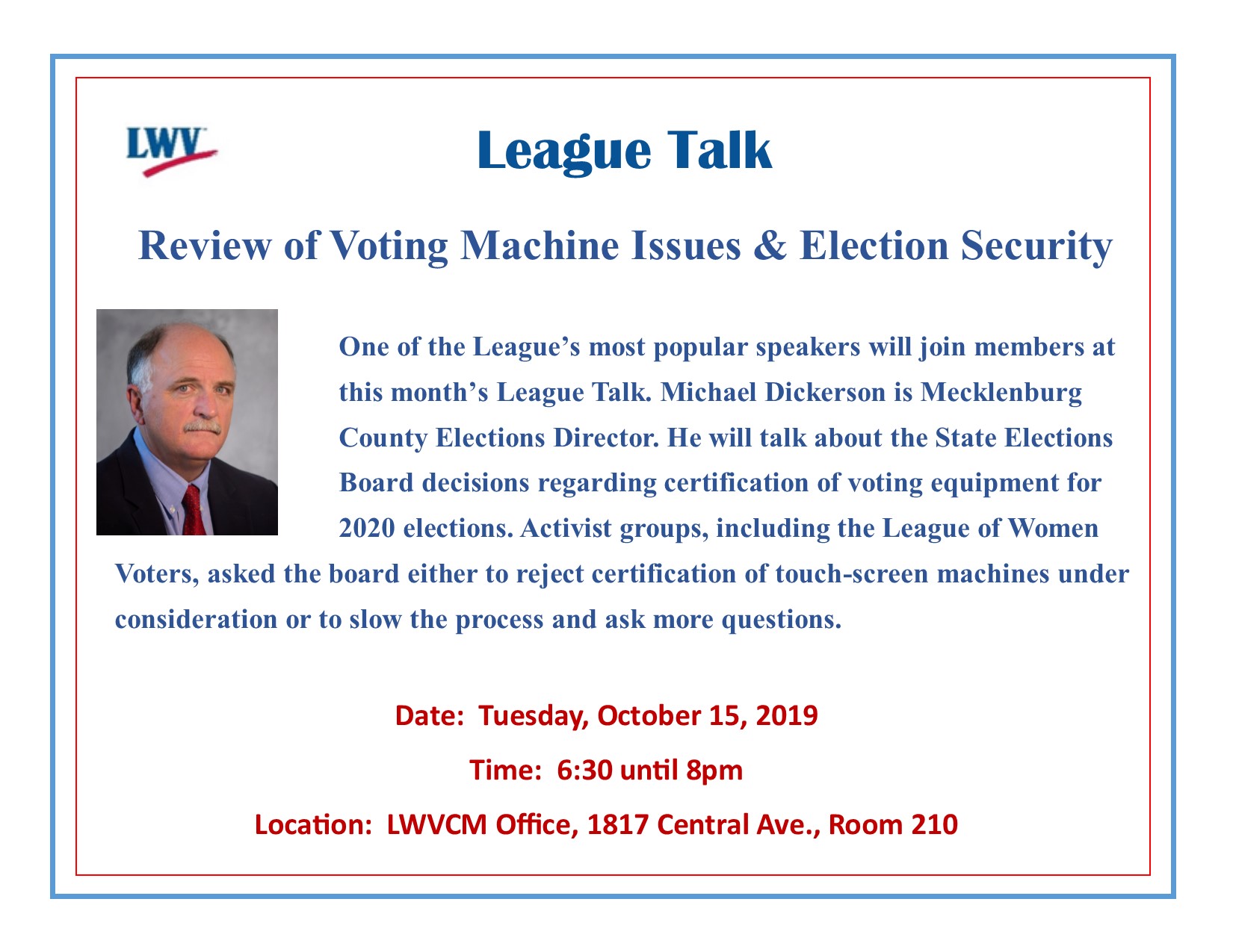 League Talk League Talk Review of Voting Machine Issues & Election Security