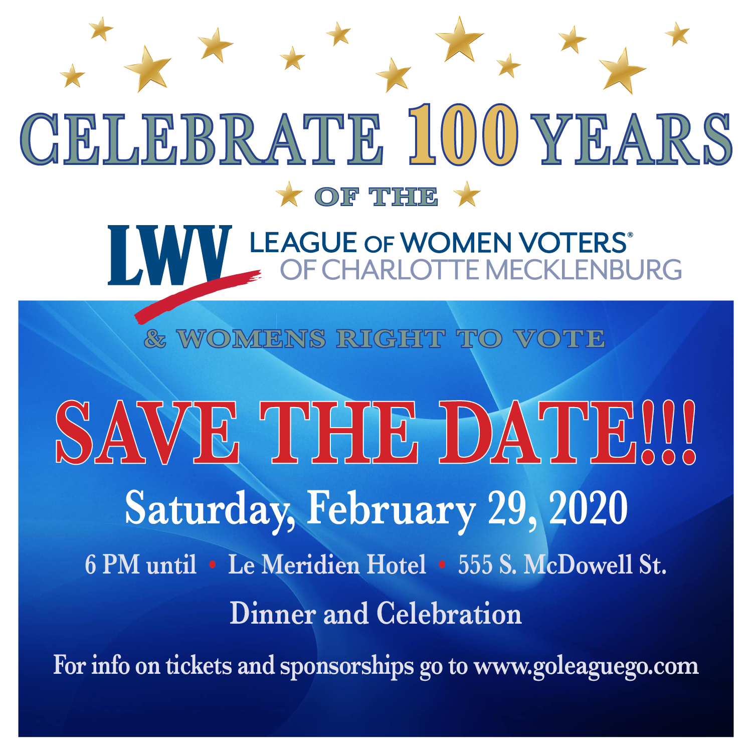 Save The Date for 100th Year Celebration Save The Date for 100th Year Celebration