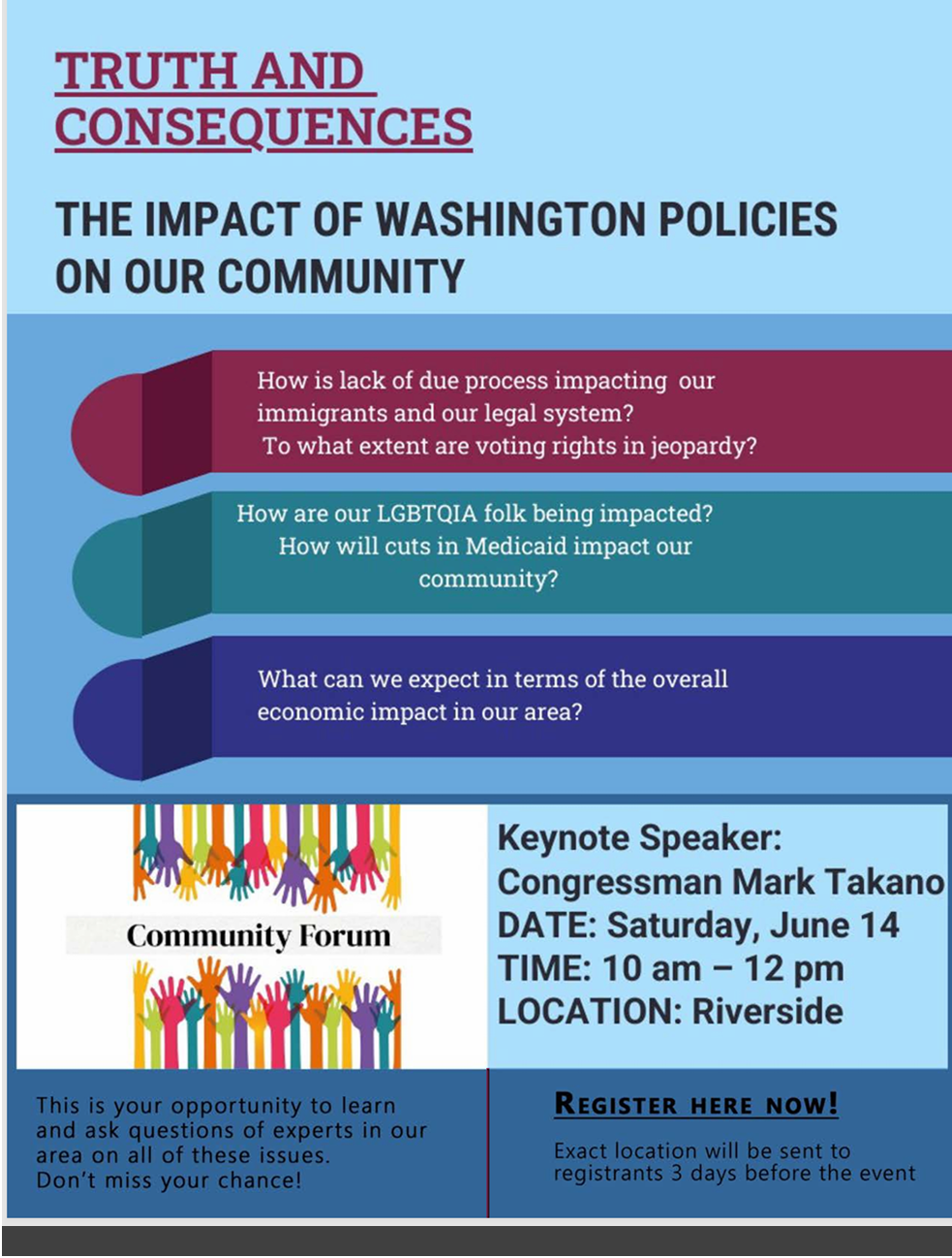 Congressman Mark Takano June Town Hall