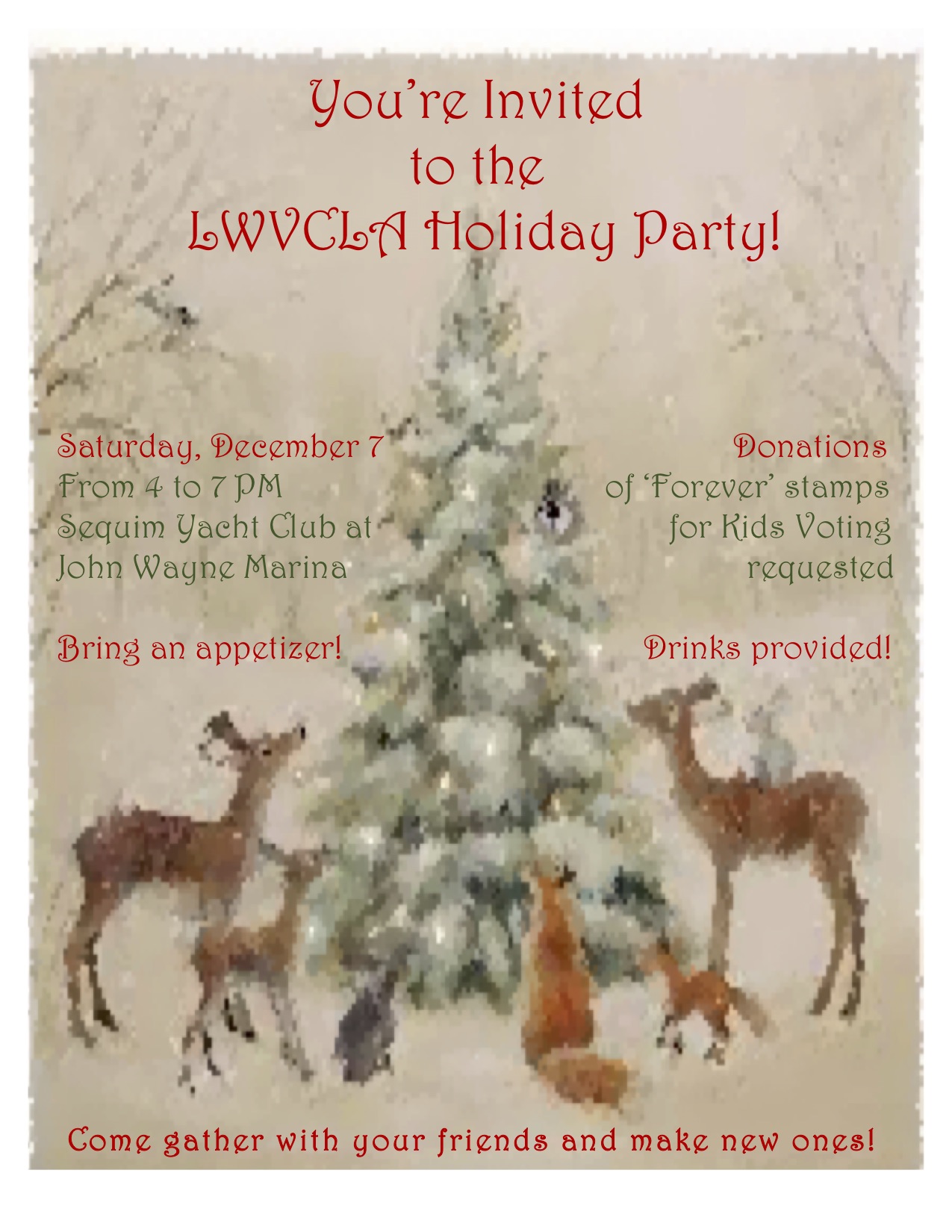 You're Invited to the LWVCLA Holiday Party! You're Invited to the LWVCLA Holiday Party!