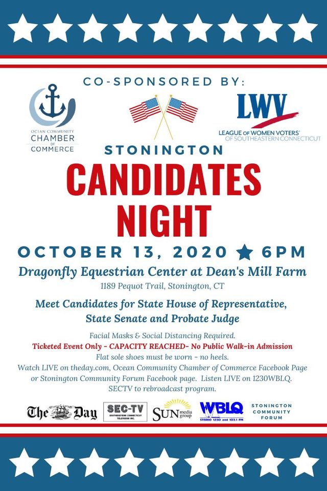 LWV Southeastern CT Candidates Night Oct 13 Flyer