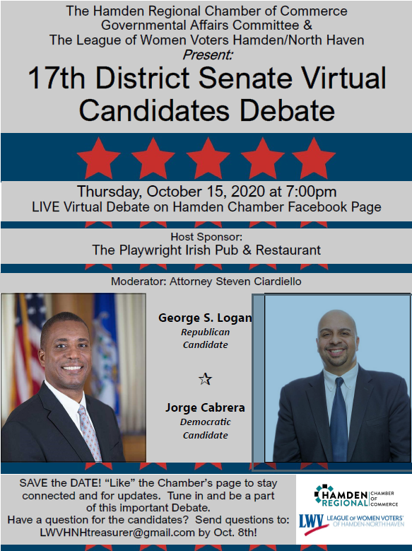 17the Senate District Candidate Virtual Event October 15 2020 flyer