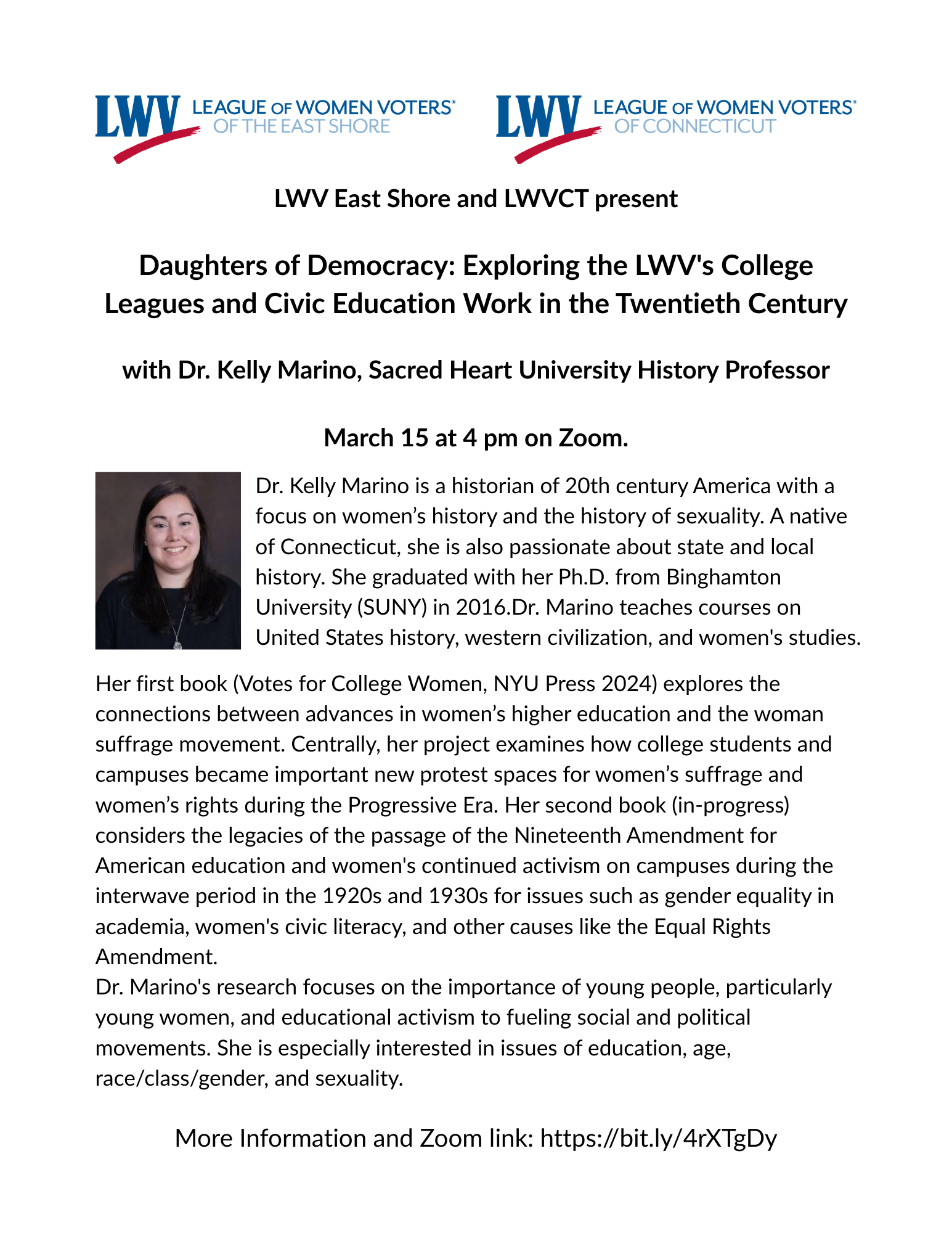 LWV East Shore event