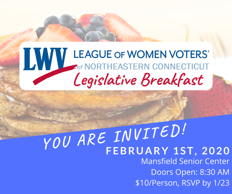 League of Women Voters of Northeastern Connecticut Legislative Breakfast Image
