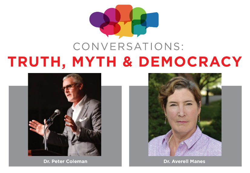 LWV Redding Conversations: Truth, Myth & Democracy March 9 Event Flyer