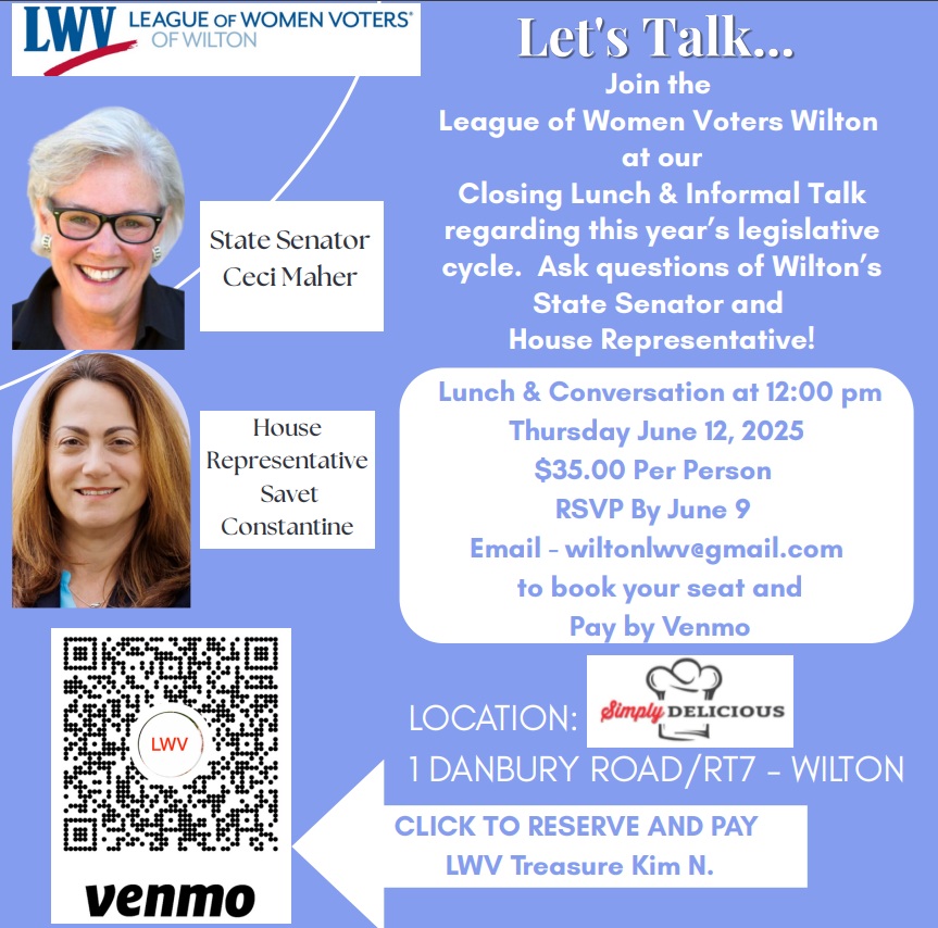 LWV Wilton 2025 Closing Lunch Social media ad