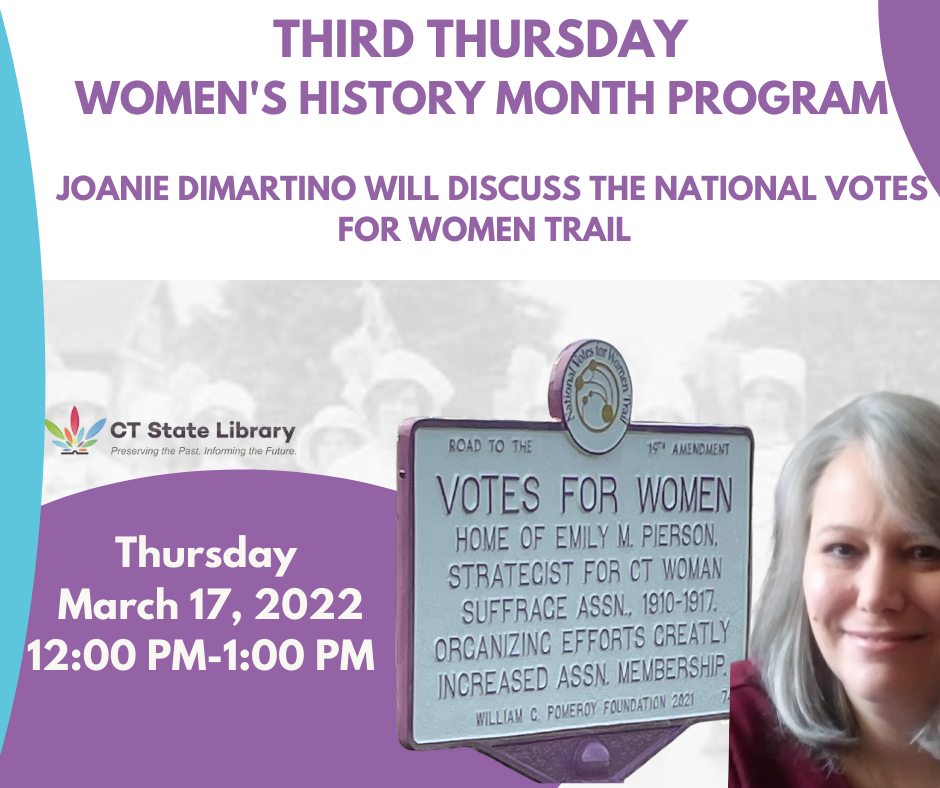 CT State Library Votes for Women Trail Event Image