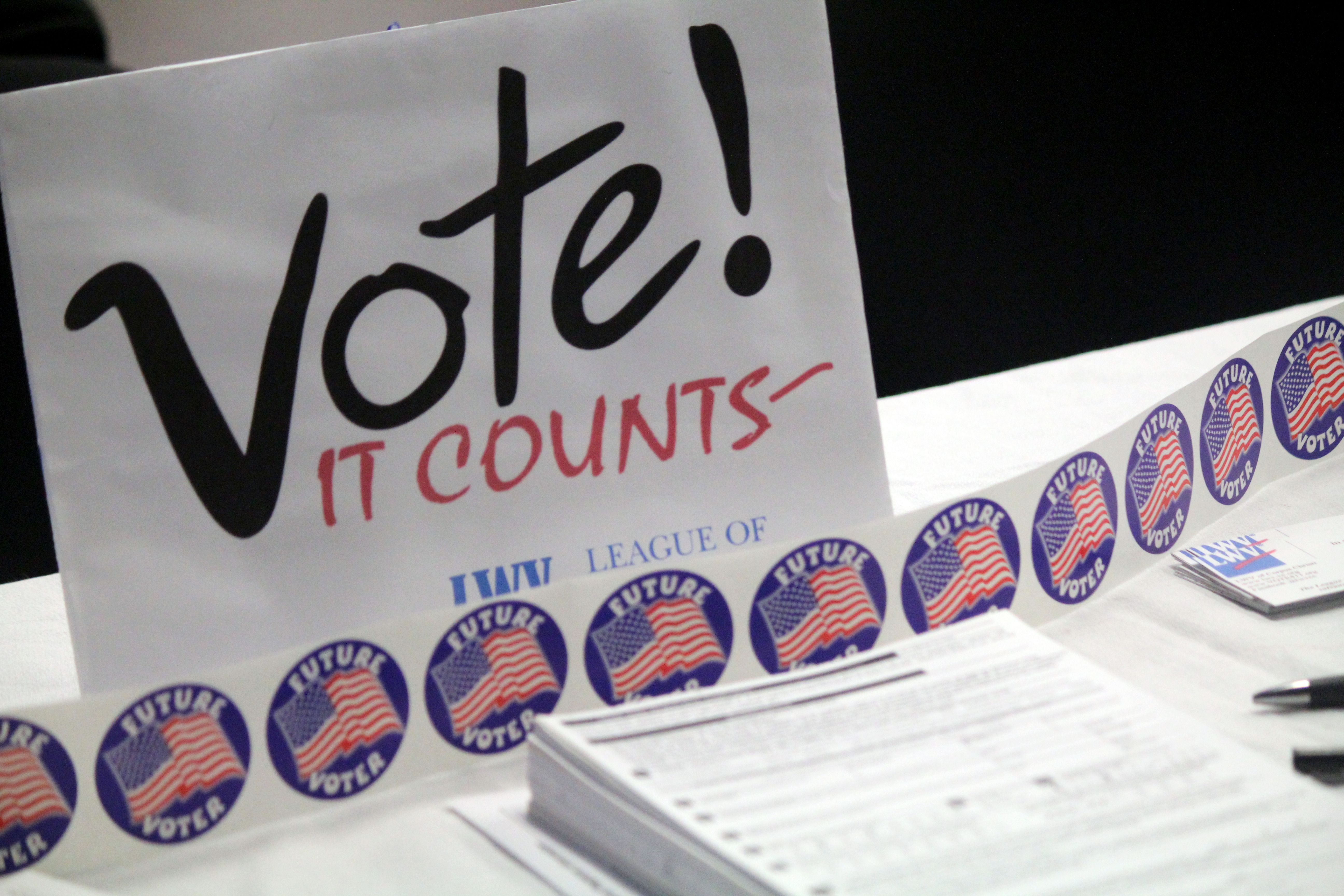Table photo of Voting information Vote It Counts photo