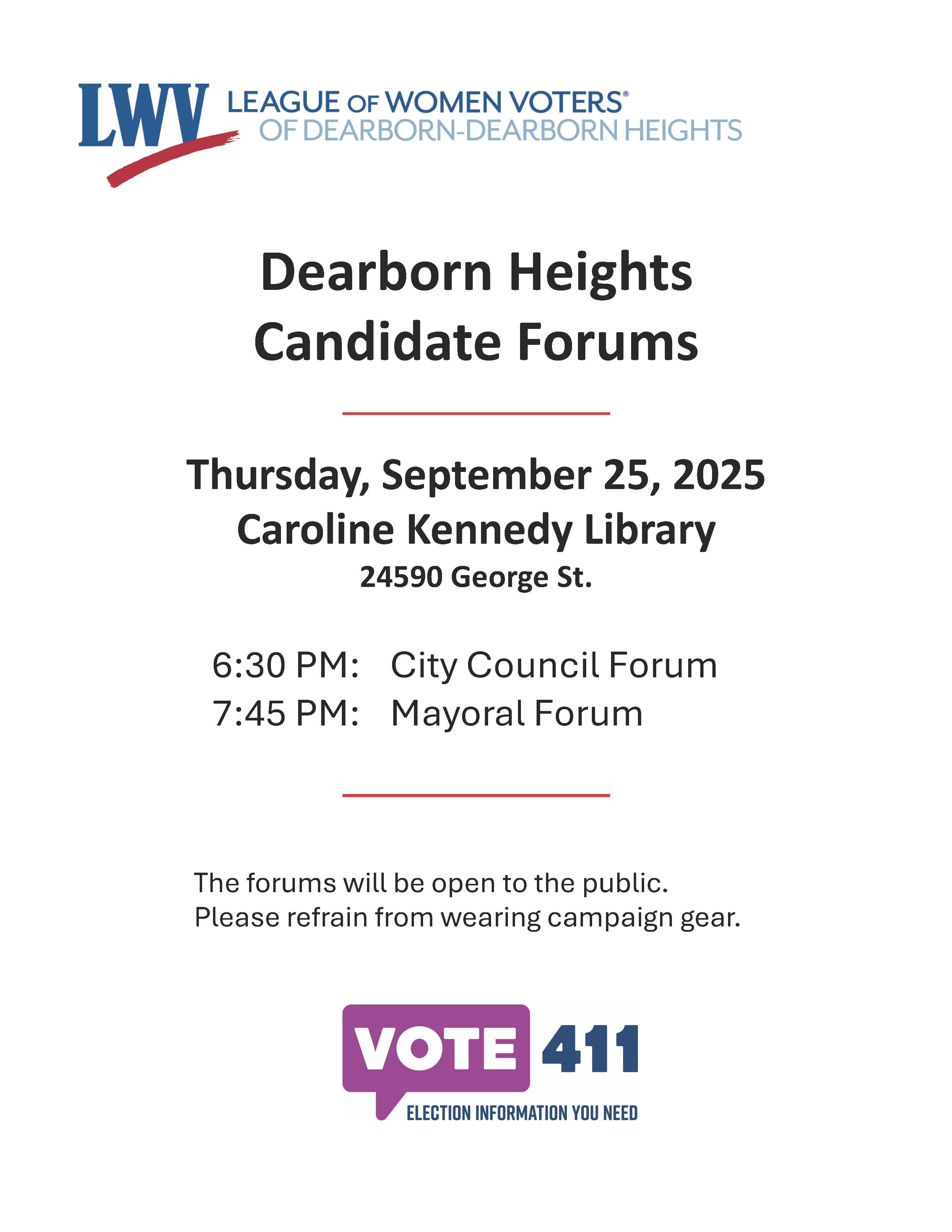 Candidate forum