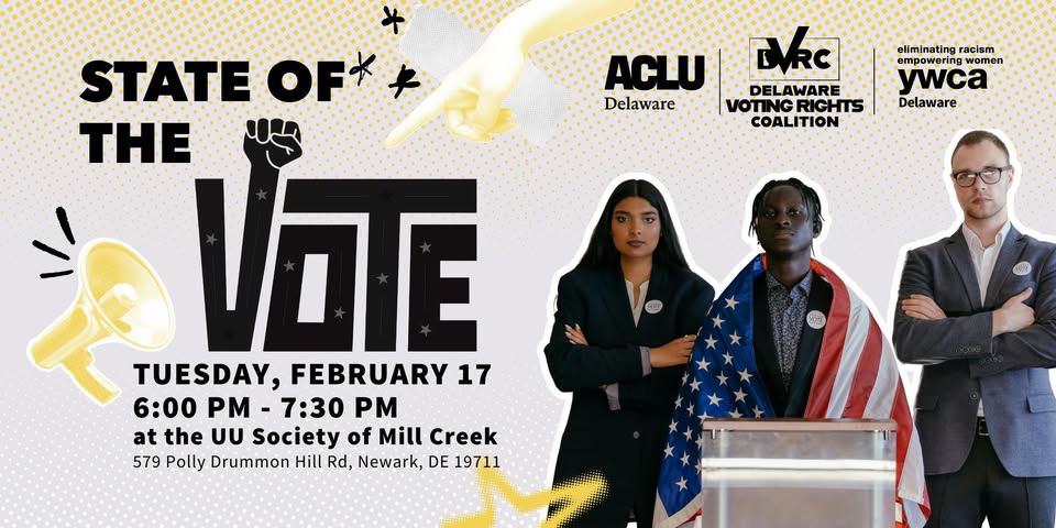 State of the Vote, Tuesday February 17 6 to 7:30pm at the UU Society of Mill Creek