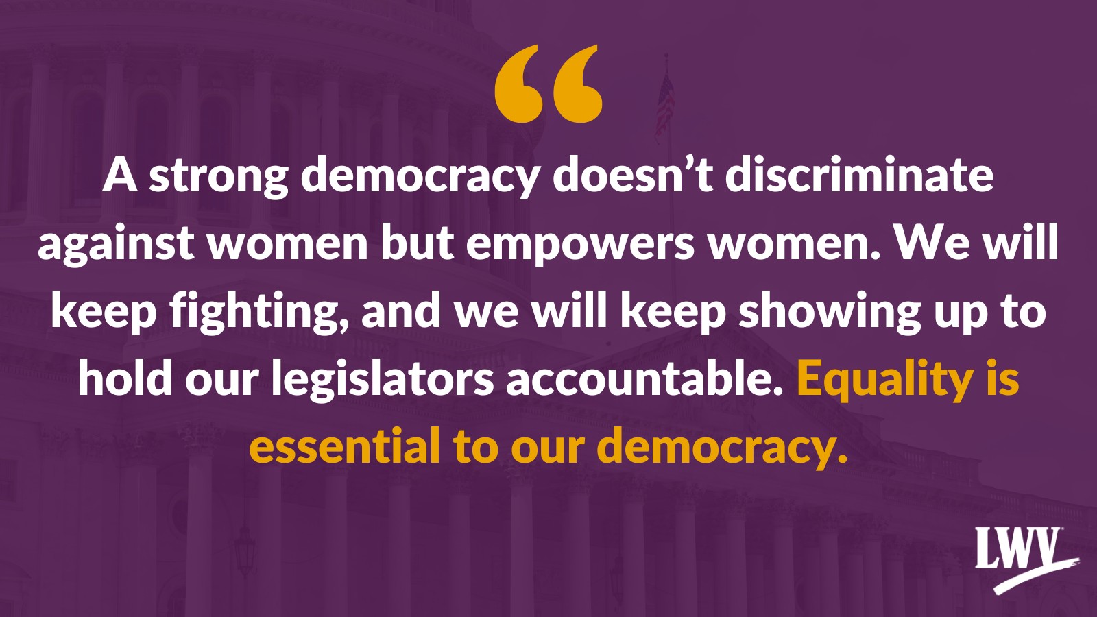 Equality is Essential for Democracy to Work