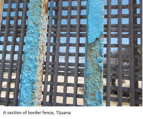 Border fence, Tijuana A section of border fence, Tijuana