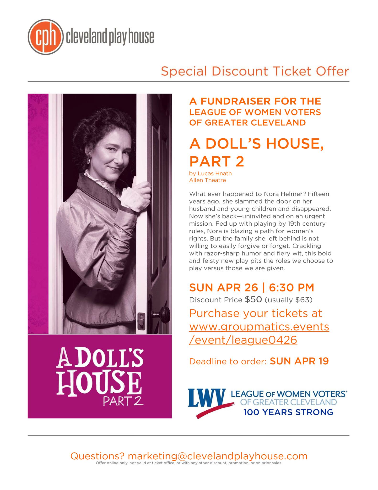 A Doll's House Part 2: A Fundraiser for the League of Women Voters of Greater Cleveland
