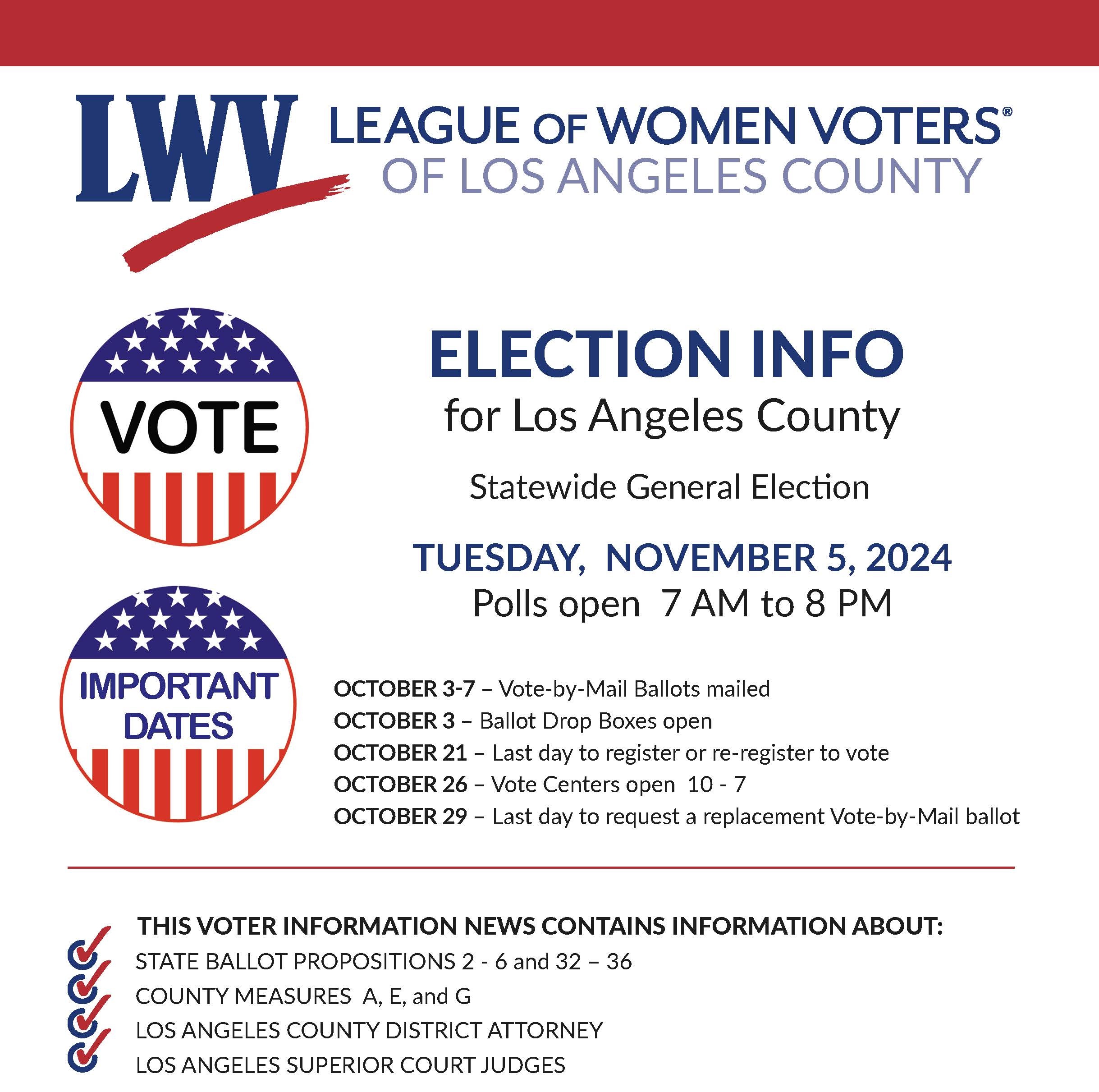 2024 November LWVLA-ILO Election Info Image